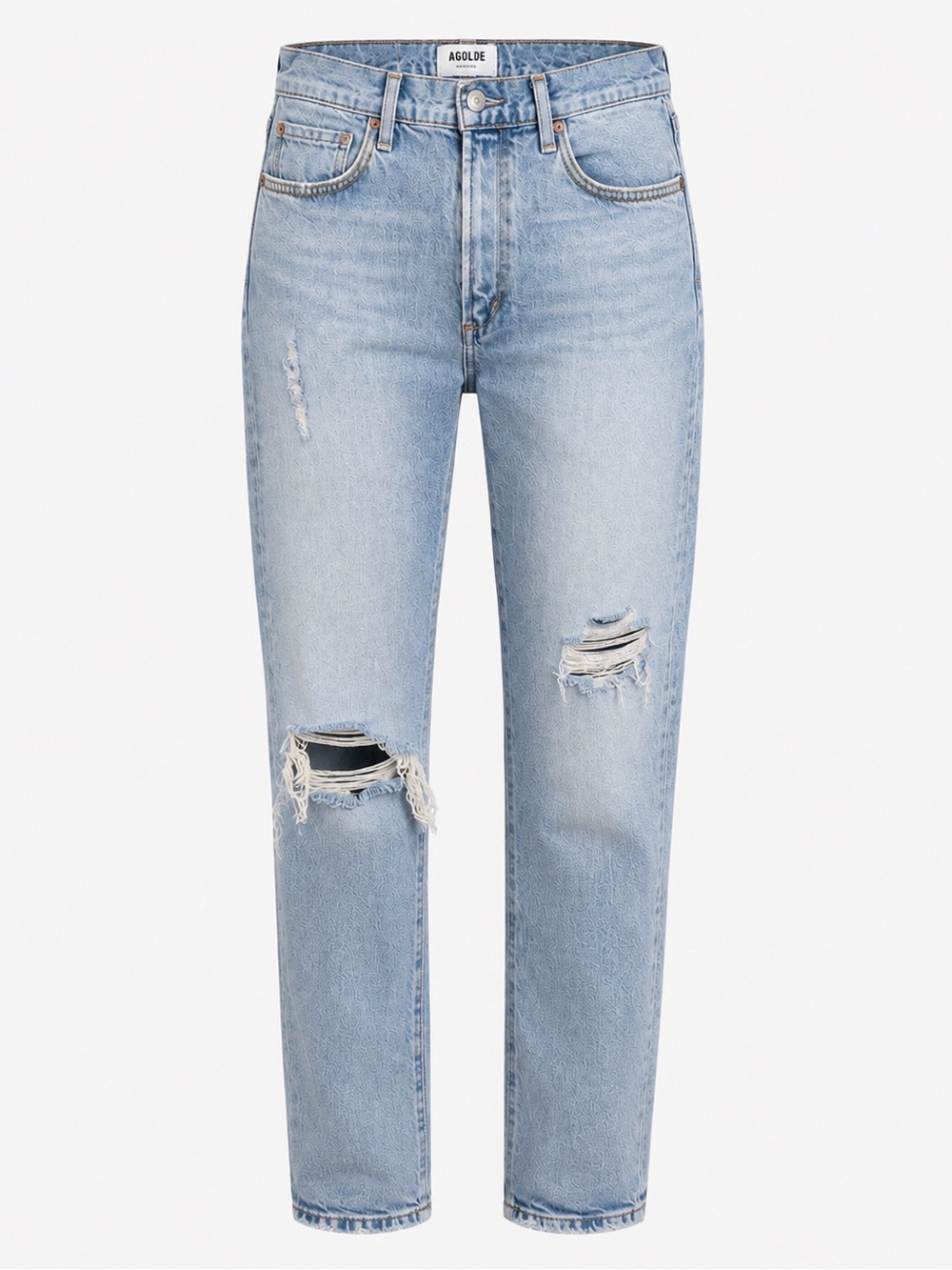 AGOLDE Sophie High Rise Distressed Skinny Jeans Light Wash Size 29